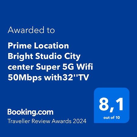 Prime Location Bright Studio City Center Super 5G Wifi 200Mbps With32"Tv Szaloniki Kültér fotó